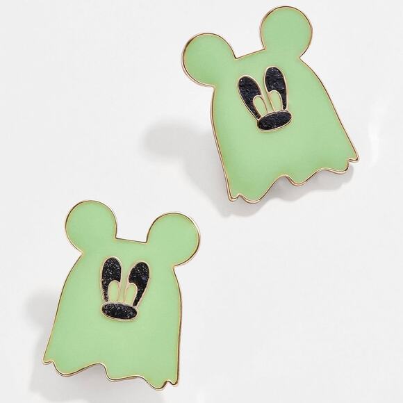 NEW | DISNEY x BAUBLEBAR | Glow-In-The-Dark Mickey Mouse Ghost Stud Earrings - Picture 2 of 3
